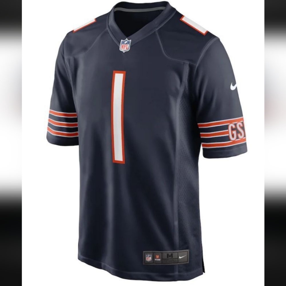 NIKE NFL 2021-23 CHICAGO BEARS JUSTIN FIELDS # 1 NAVY JERSEY SIZE XL